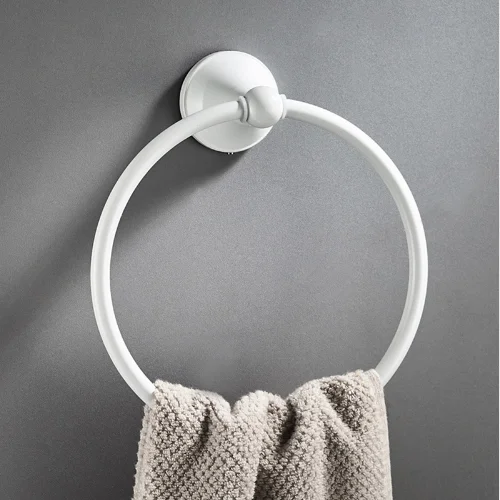 Белый аксессуары для ванной комнаты латунный набор держатель для туалетной щетки двойной держатель для чашки двойной держатель для полотенец - Цвет: towel ring