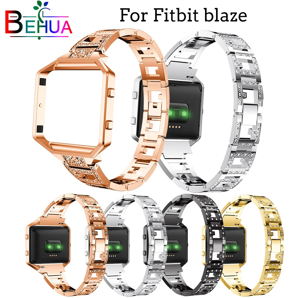 Модный ремешок для часов из нержавеющей стали Fitbit Blaze смарт часы со стразами