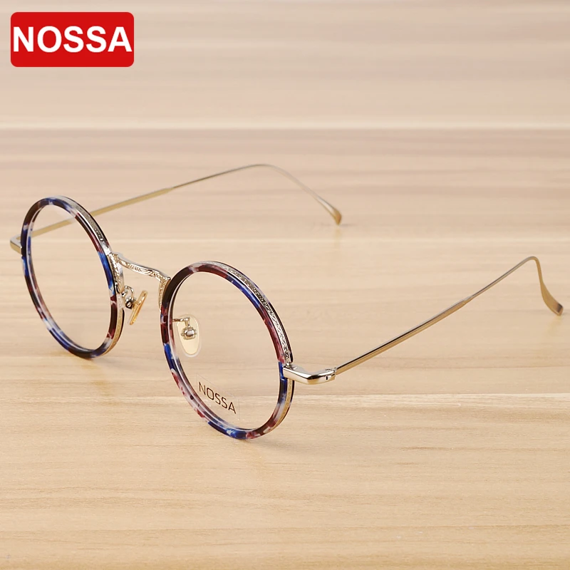

NOSSA Metal Round Glasses Frame Alloy Eyeglasses Frames Women & Men's Fashion Optical Glasses Frame Retro Elegant Myopia Frames