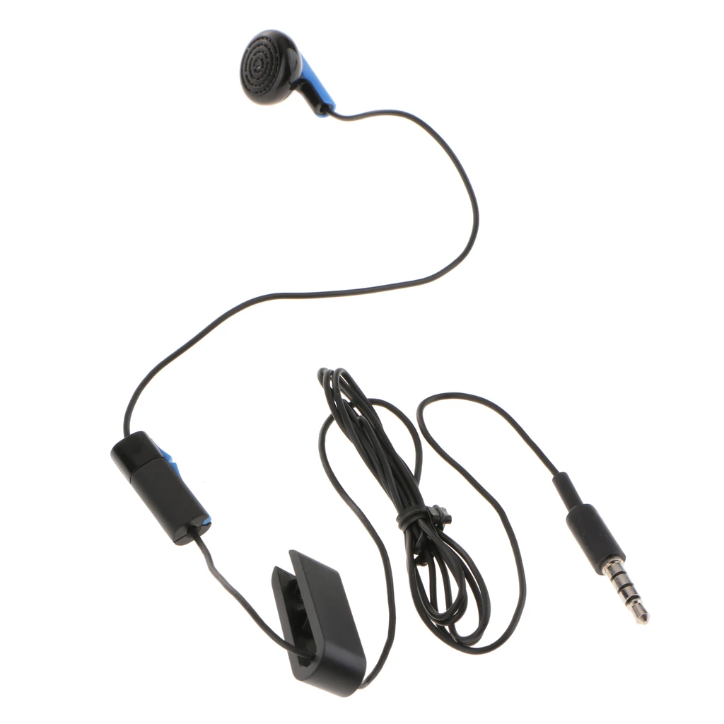3.5mm Jack Single Earphone with Microphone Mono Earphone Single Earbud Earplug Headphone Earpiece for Sony PS4 1.2m/4ft