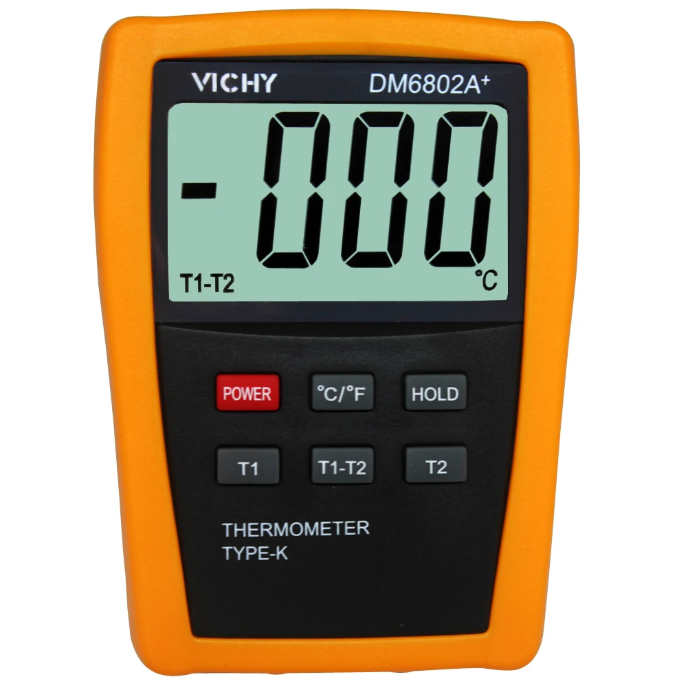 VICI DM6802A+ цифровой термометр измеритель температуры с двумя термопарными зондами Высокое разрешение мультиметр DM6802A