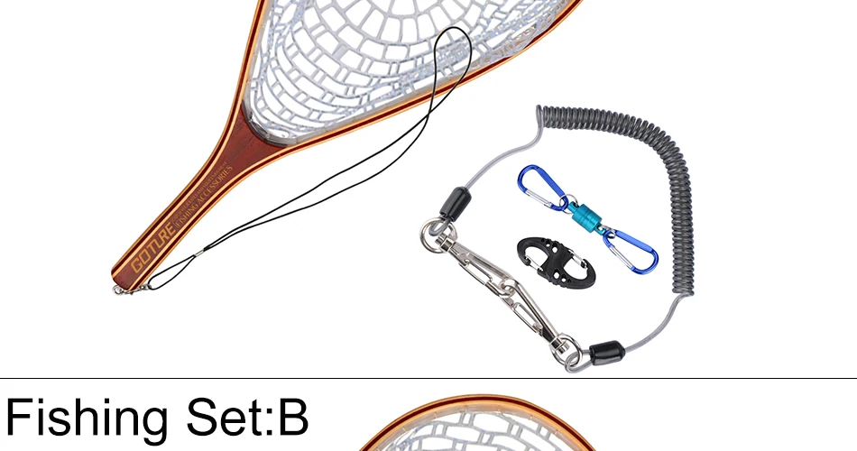 Goture нейлоновая леска для ловли нахлыстом, сачок для посадки форели с магнитной пряжкой и рыболовным шнурком