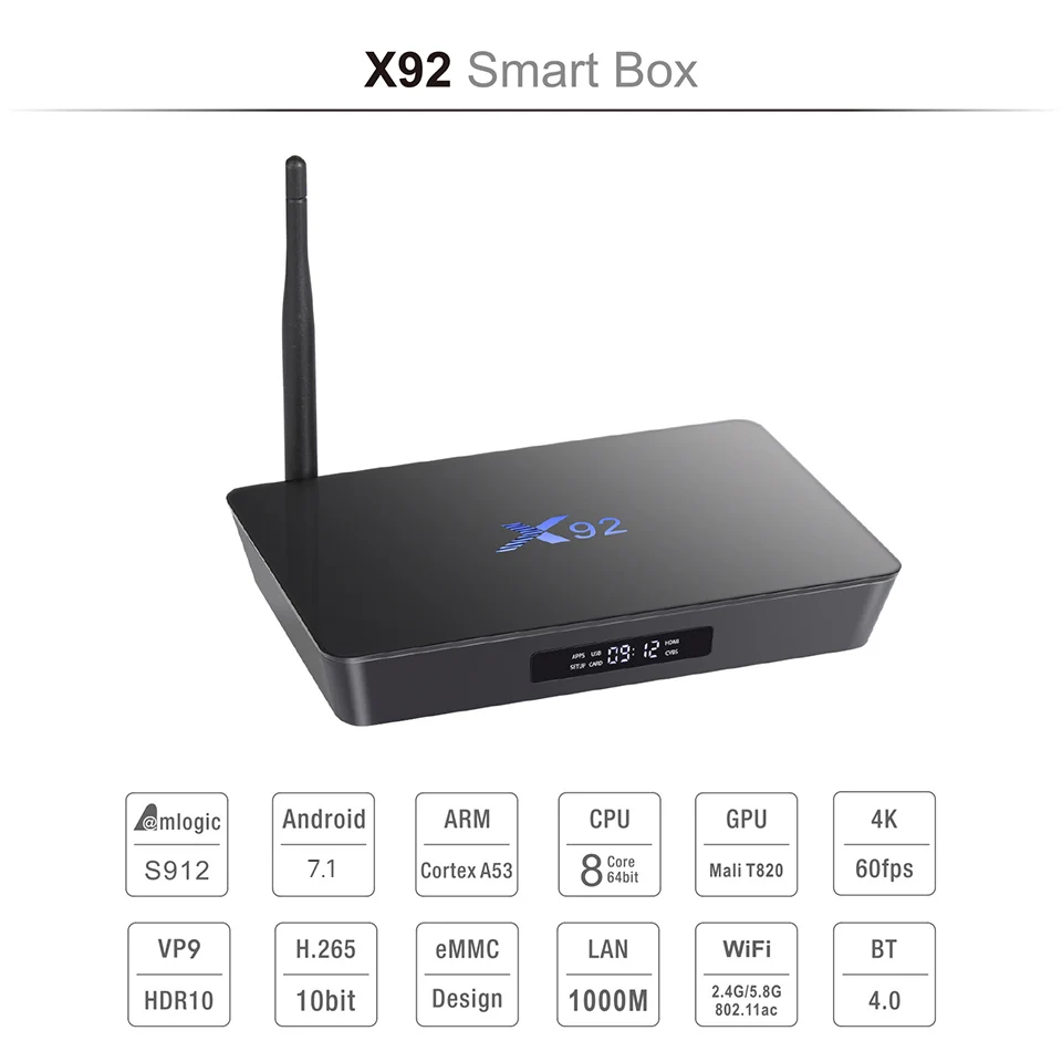 X92 Android 7,1 Франция IPTV Box 4 K 3 GB 32 GB Amlogic S912 IPTV Европа Italia IPTV 1 год QHDTV Бельгии английский арабский IPTV Top Box