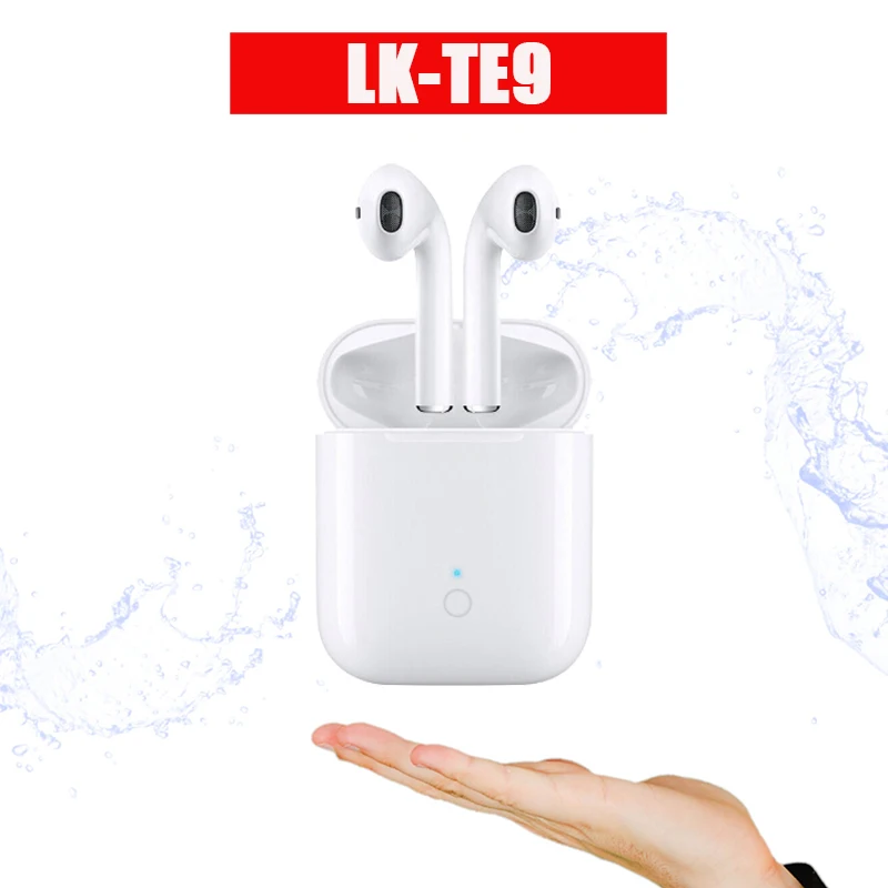 Новейшая Мини-LK-TE9 TWS Высококачественная гарнитура Bluetooth v5.0 Наушники новые беспроводные наушники 1:1 Поддержка беспроводной зарядки