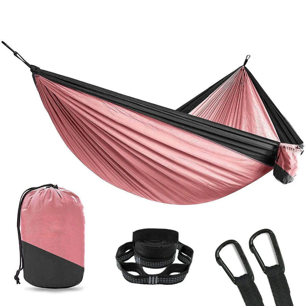 

Double Ultralight Camping Hammock With Tree Straps Nylon Portable Breathable Hamac Outdoor Furniture Easy to set Swing Hammock