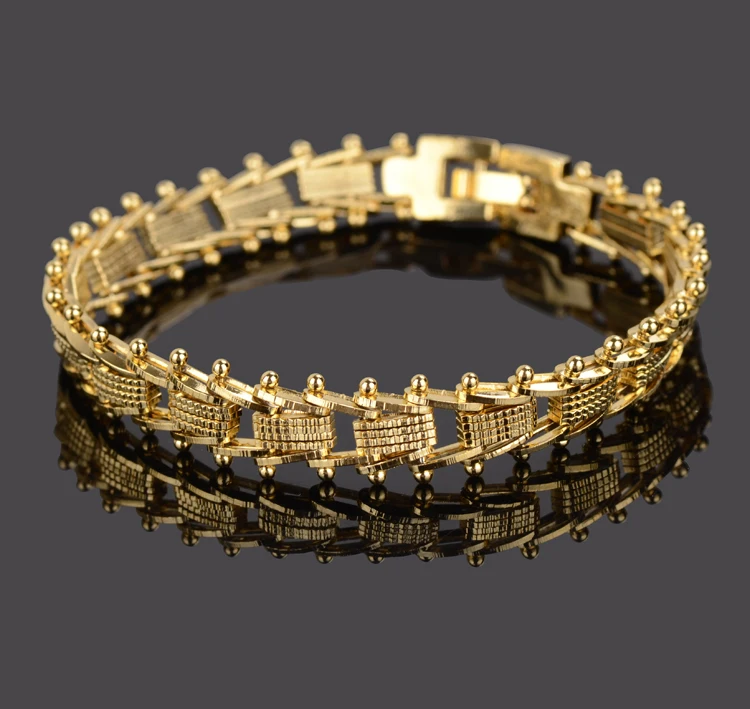 

gold Color trapezoid splicing link chain women's bracelets & bangles new 2017 gold filled women jewelry