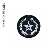 Круглая нашивка пять звезд локомотив сзади мотоцикл вышитый на заказ Железный на патч личности DIY для куртки