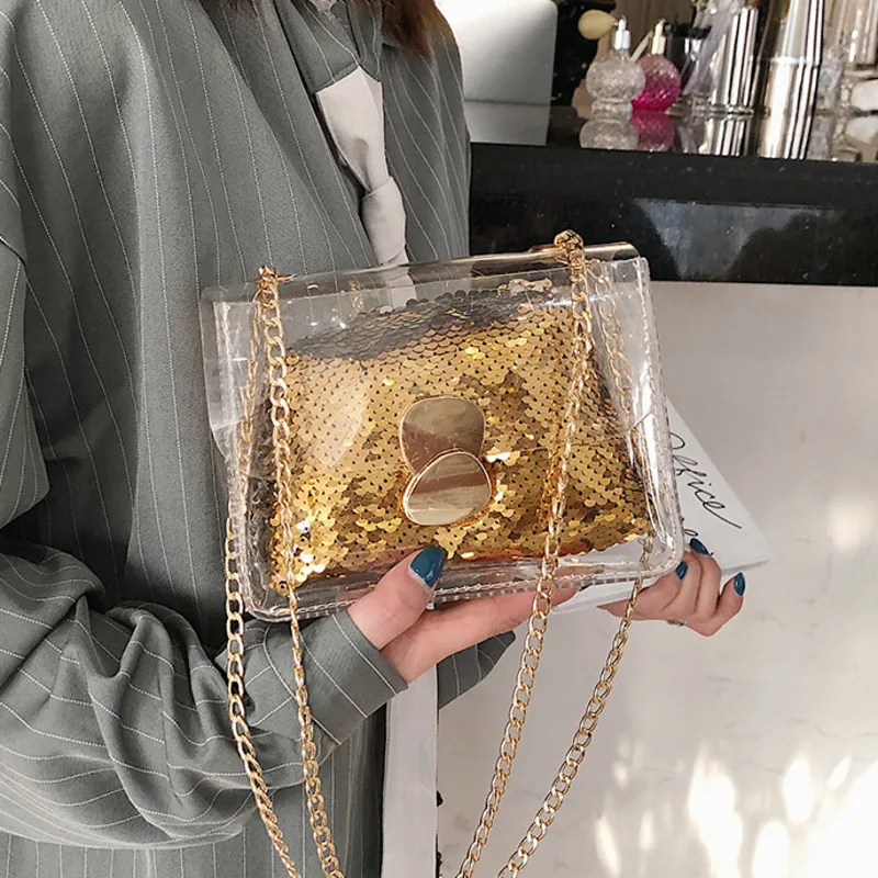 

Summer Transparent Jelly Bag Crossbody Bags For Women 2019 Quality PVC Luxury Handbags Designer Ladies Beach Clear Shoulder Bag