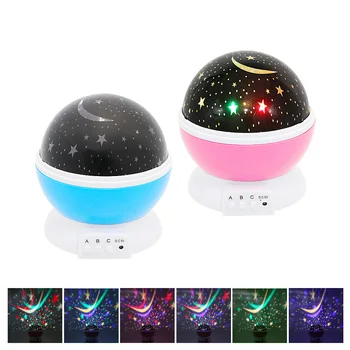 

Automatic rotation Stars Starry Sky LED Night Light Projector Moon Novelty Table Night Lamp Battery USB Night light For Children