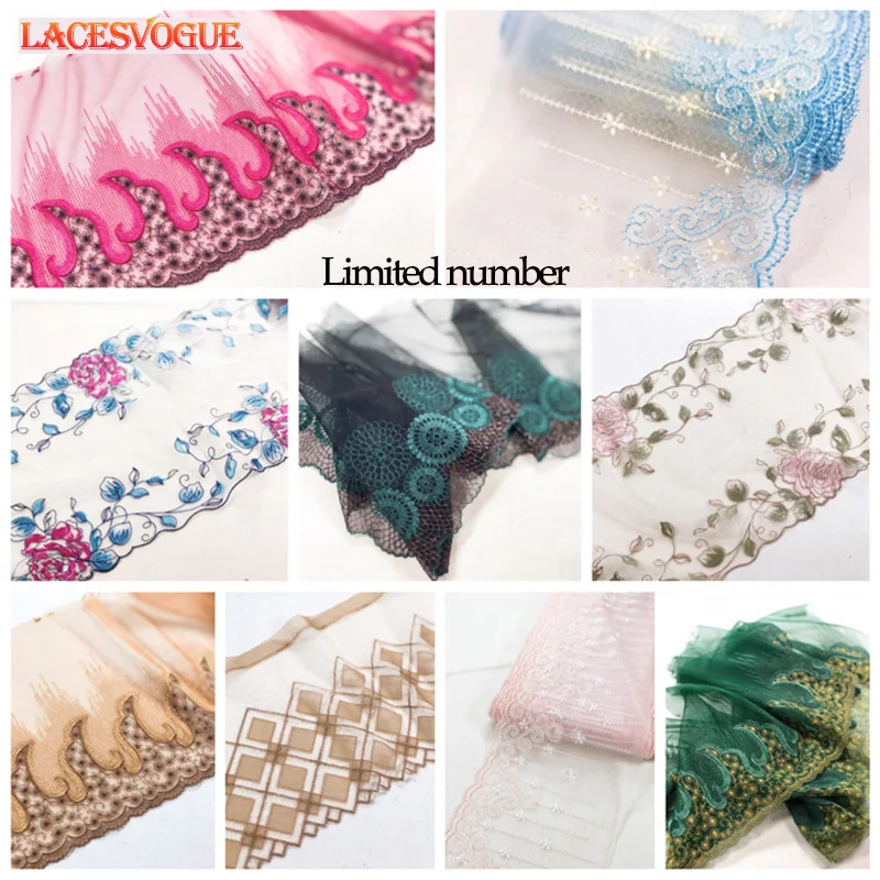 

3meters Mesh lace trims Doll lace Mesh Embroidered Lace Ribbon Wedding accessories lace fabrics Patchwork Sewing craft LAVO249
