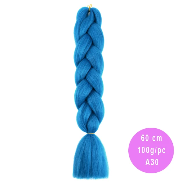 TOMO радужные огромные косички синтетические плетеные волосы 24 дюйма 60 см вязанные крючком волосы для наращивания Xpression крючком косички 100 г/упак - Цвет: M#Синий