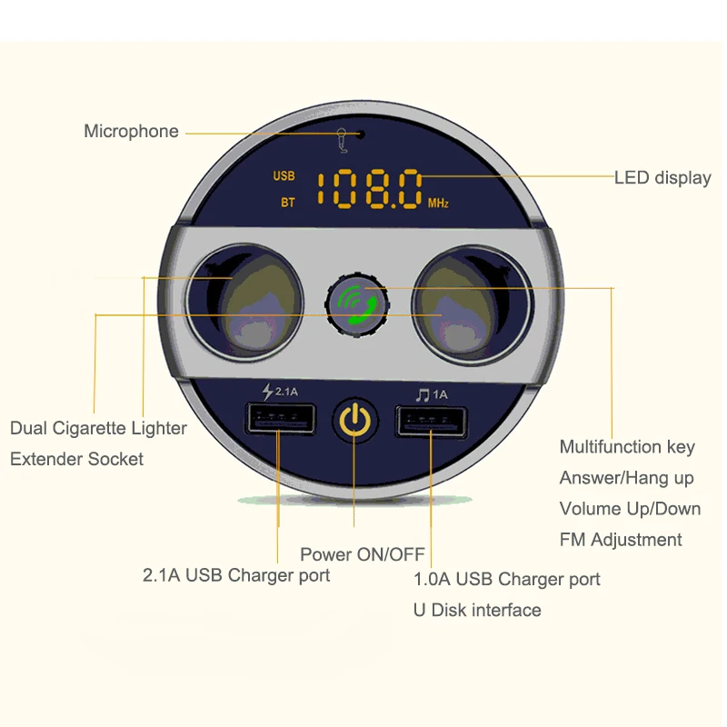 E2106 401E Bluetooth Cup Charger MP3 Player (13)