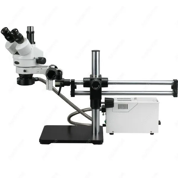 Fiber Optic Trinocular Microscope AmScope Supplies 3.5X 180X Fiber