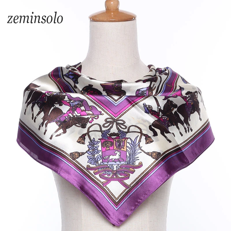 Hot Sale Scarf For Women Satin Square Silk Scarf Printed Plaid New Arrival Women Scarves ...