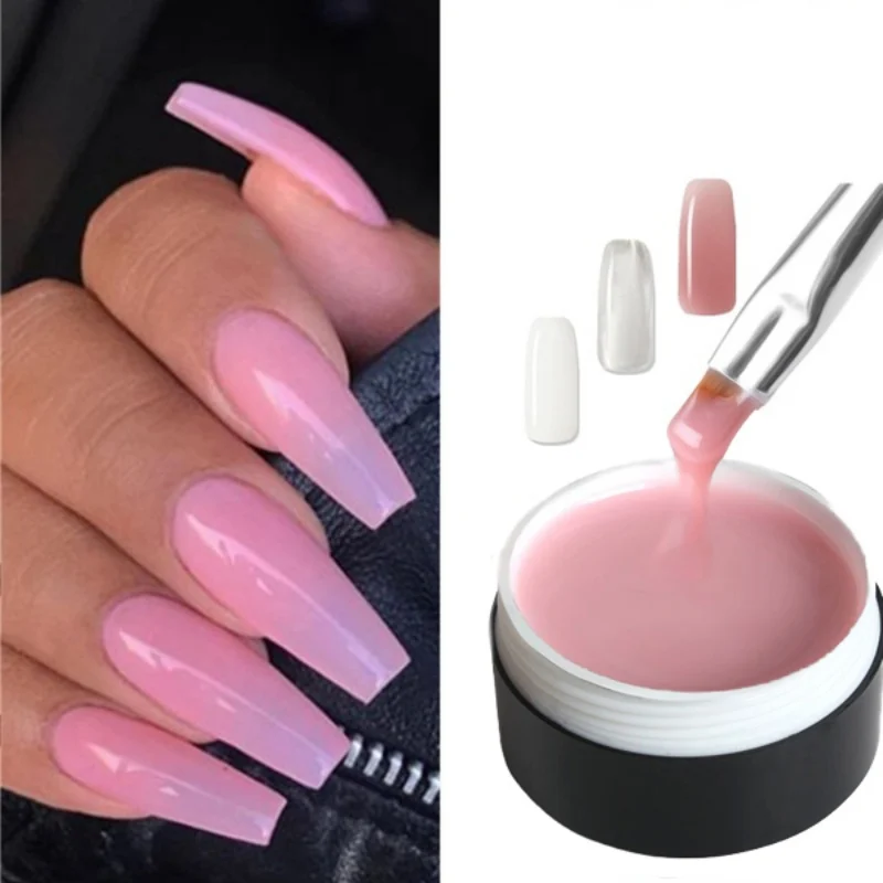 

Hot! Builder Gel for Nail extensions LED uv nail gel polish Hard gel varnish manicure 15g White false tips Long
