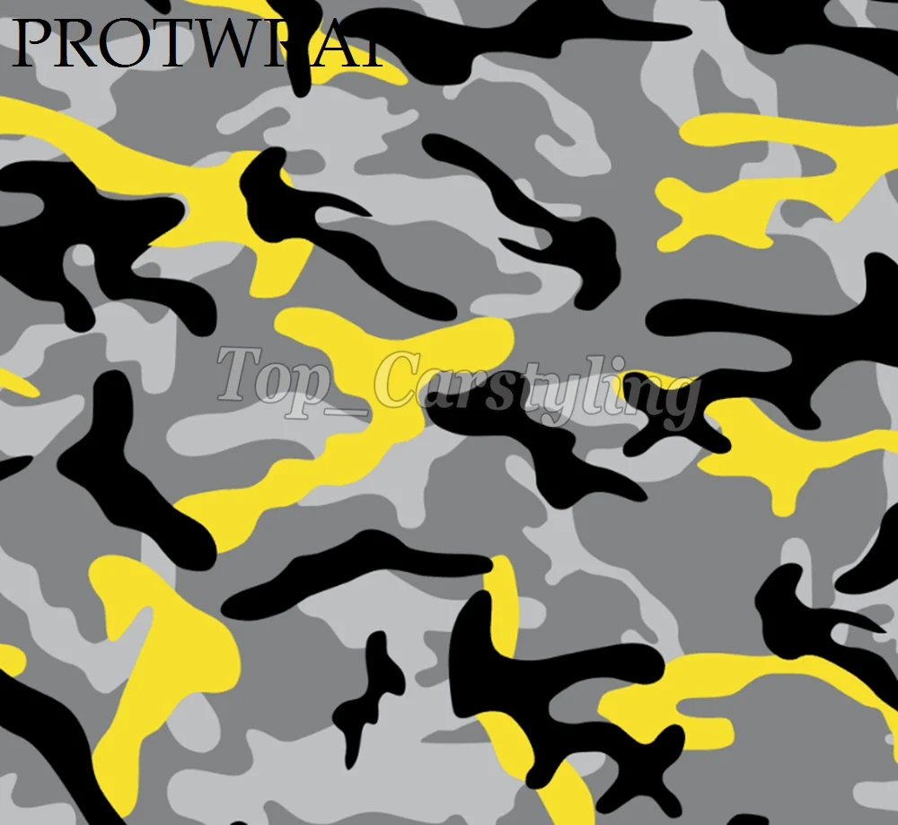 black gray yellow snow camo camouflage car wrap stickers foil  (2)