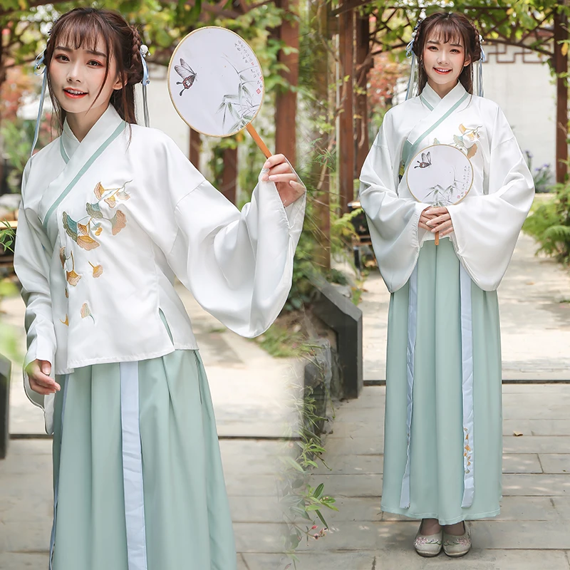 

Hanfu Dress Ancient Chinese Costume Long Sleeve Chinese Style Embroidery Tang Dynasty Princess Dance Clothes Performance Wear