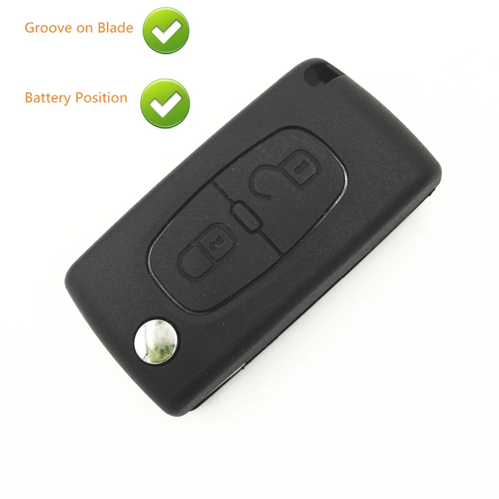 Чехол для Peugeot Key 107 207 307 307S 308 407 607 2BT DKT0269 с символом положения батареи|key 2 button|case key