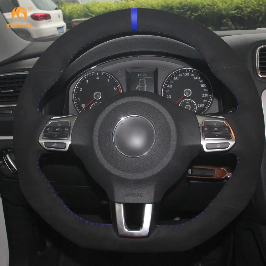 Чехол рулевого колеса автомобиля MEWANT для Volkswagen Golf 6 GTI MK6 VW Polo Scirocco R Passat CC Line 2010|car