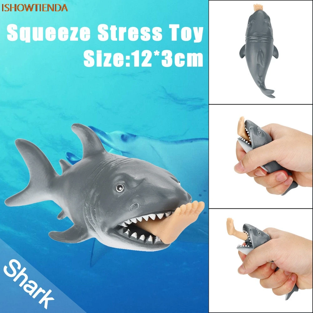 

12cm Funny Toy Shark Squeeze Toy Stress Ball Alternative Humorous Light Hearted Stress Reliever Decor Gift Drop Ship