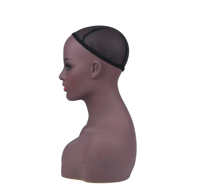 Афро-американский женский реалистичный манекен голова бюст для ювелирных изделий шляпа серьги кружева парик голова манекена манекен голова-Манекен Модель