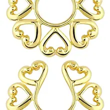 Винтаж сердца клип на Non-Pierce не прокалывать поддельные ниппель кольцо