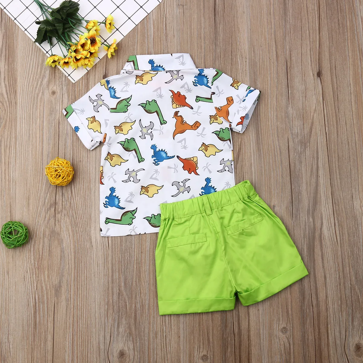 Pudcoco/ г. летний комплект детской одежды, футболка с короткими рукавами и рисунком динозавра для маленьких мальчиков+ штаны, повседневный комплект из 2 предметов милый летний комплект