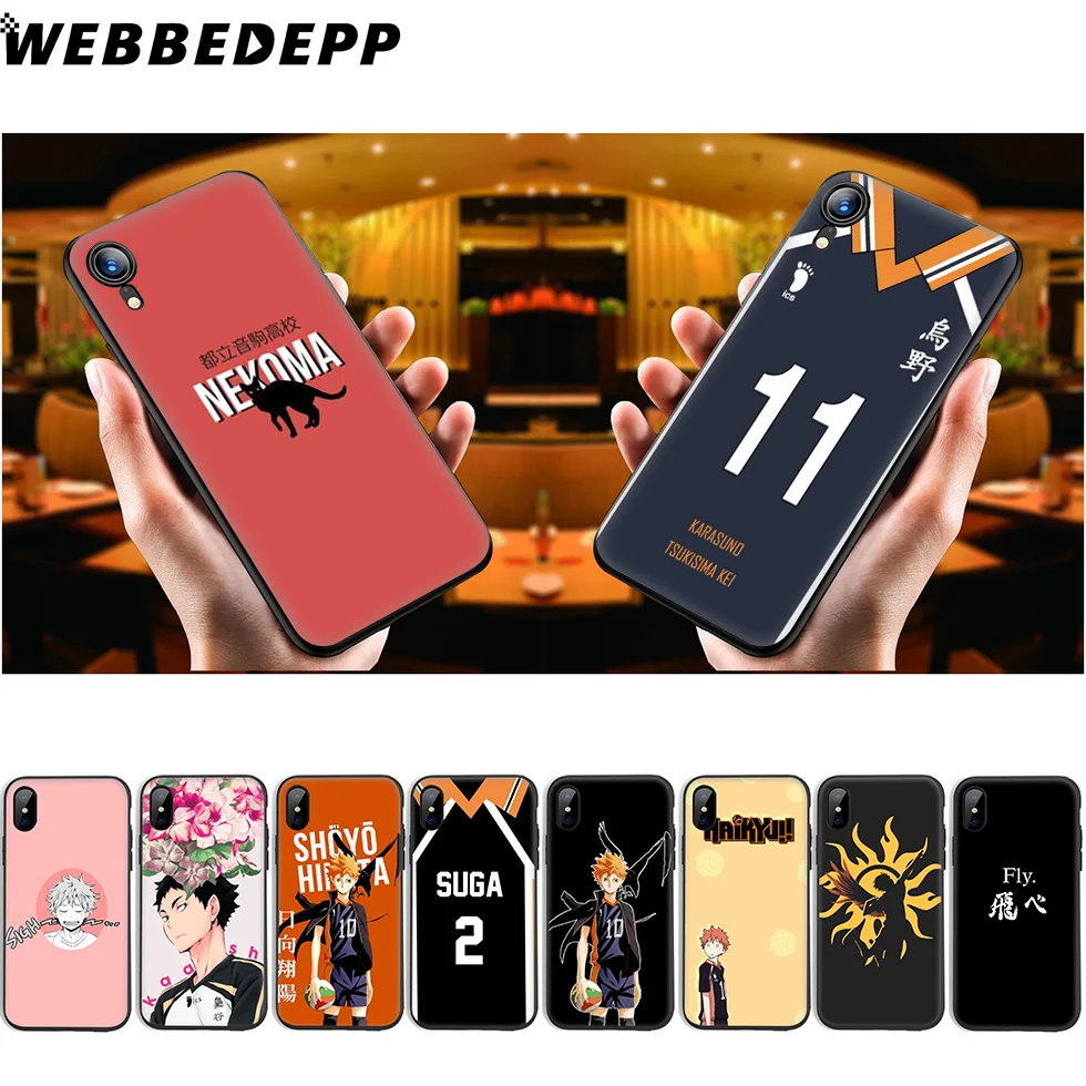 WEBBEDEPP Haikyuu Anime Soft Silicone Case for iPhone 11 Pro Xr Xs Max X or 10 8 7 6 6S Plus 5 5S SE |
