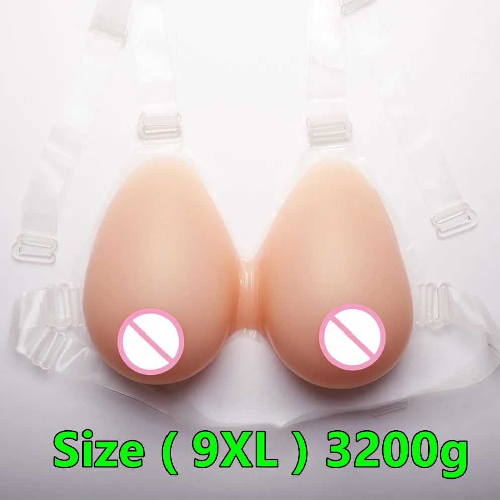 

Strap-on Silicone Breast Forms Fake Breast H cup 3200g/pair Silicone Crossdresser Breast Forms False Breasts For Men Drag