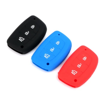 

LIN&GUO 3 BUTTON SMART SILICONE KEY CASE COVER FOR HYUNDAI TUCSON IX35 SOLARIS i25 i30 MISTRA ACCENT