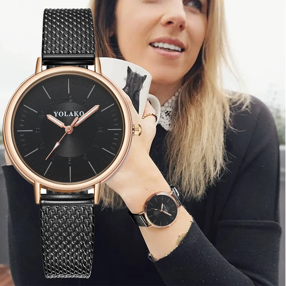 

2019 Hot Sale YOLAKO Women's Casual Quartz Leather Band New Strap Watch Analog Wrist Watch Relogio Feminino Relogio Masculino