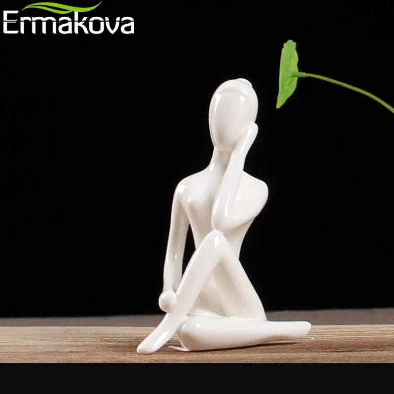 ERMAKOVA Porcelain Ceramic Yoga Pose Figurine Meditation Room Yoga