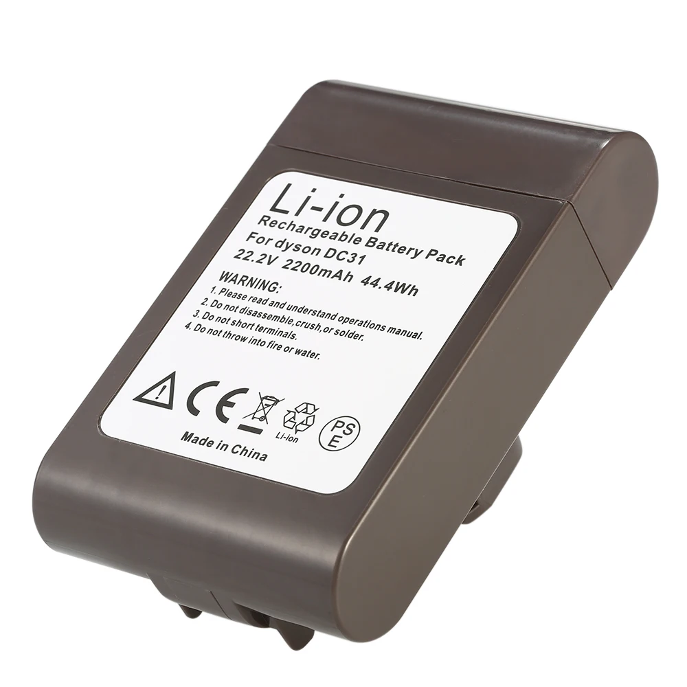 

22.2V 2200mAh High Capacity Lithium Rechargeable Battery Pack Power Tools Battery for Dyson DC31 DC34 DC35 DC44 Type A