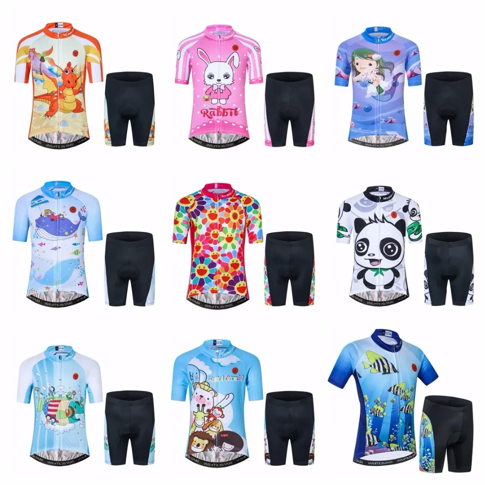 CHEJI Classic Children Cycling Jersey and Shorts Set Boys Cycling Clothing Kit