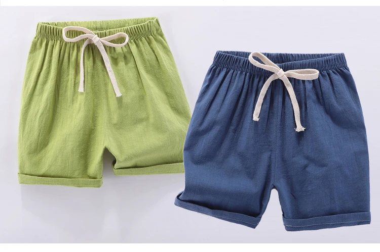 Детские штаны для мальчиков от 2 до 10 лет шорты конфетного цвета для девочек, детские летние пляжные свободные Шорты повседневные штаны удобные хлопковые и льняные