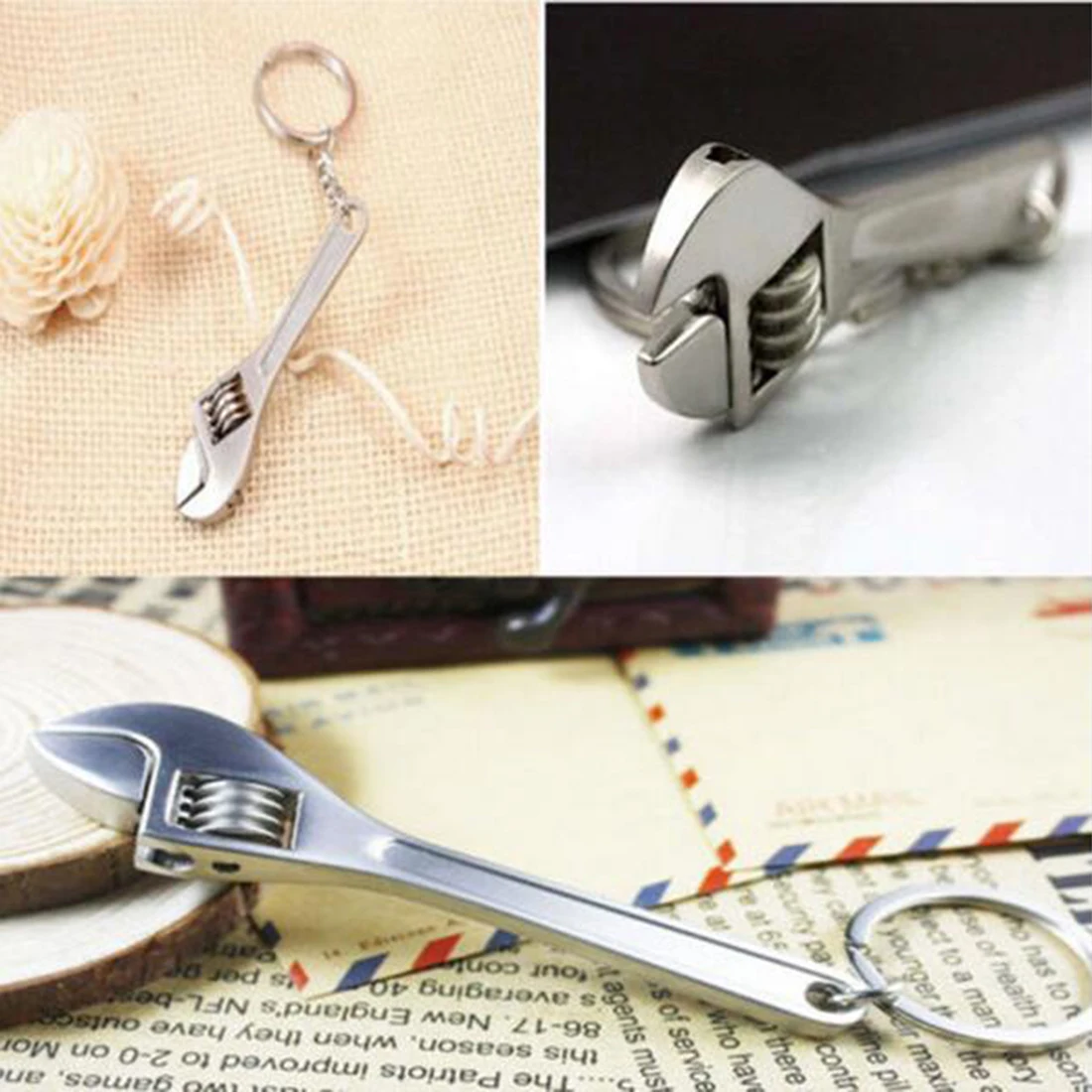 

CAR-partment New Arrival Cool Design Wrench Spanner Model Keychain Key Chain Keyring Key Ring Metal Adjustable