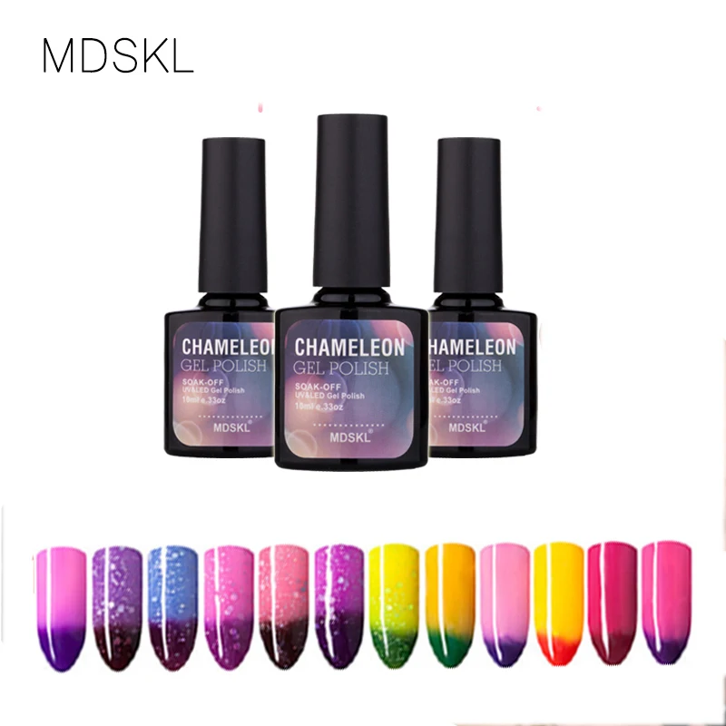 

CNDSE 10ml Gel varnish Nail Gel Polish Chameleon Temperature Color Changing Nail Polish Thermal Color Change UV Gel Lacquer