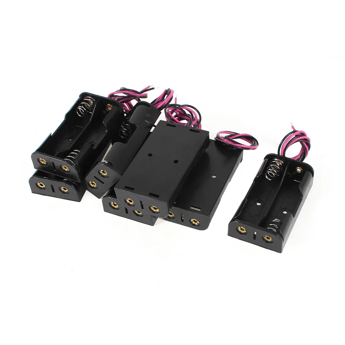 Plastic Battery Storage Case Box Holder For 1xAA 2xAA 3xAA 4xAA 5xAA With Wire S