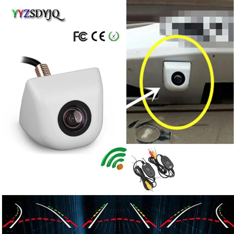 

YYZSDYJQ WIRELESS Dynamic Trajectory Backup BACKUP CAMERA Parking Camera White Cam For Mercedes-Benz any car Universal