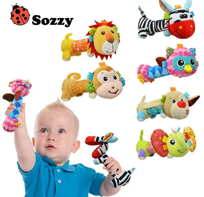 

Colourful Animals Infant Baby Rattles Mobiles Soft Plush Baby Toys 0-12 Months For Kids Toddlers Hand Bells BB Sounder Ringbell