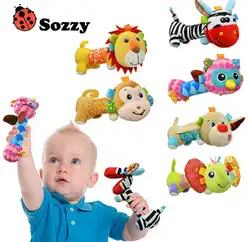 Красочные Животные младенческой детские погремушки Mobiles Мягкие плюшевые Игрушки для маленьких детей 0-12 месяцев для детей ясельного