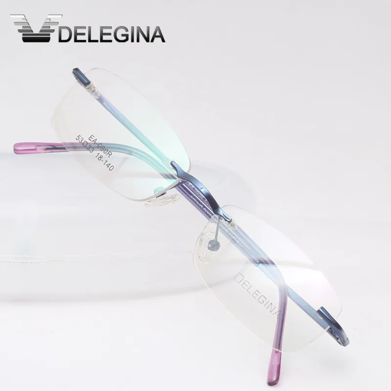 Металлические ультралегкие очки без оправы очки для чтения при близорукости очки Оптические очки оправа с коробкой