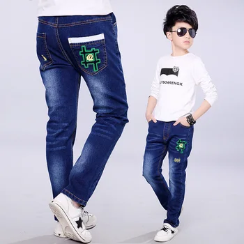 

Boys jeans plus velvet 2018 autumn and winter children's pants in the big children's winter thick trousers