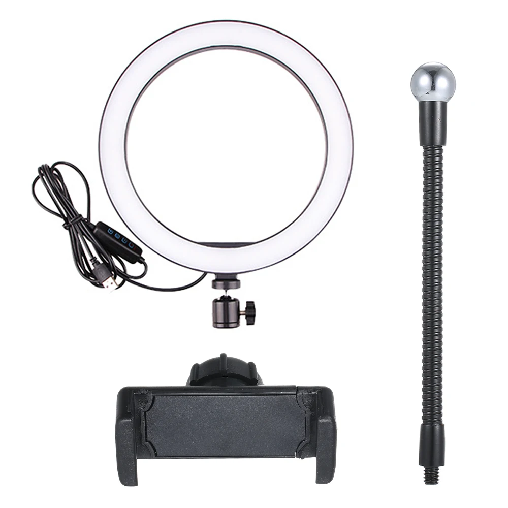 LED Selfie Ring Light Studio Photography Photo Lights Fill Light 260MM+Phone Holder Video Live Tool