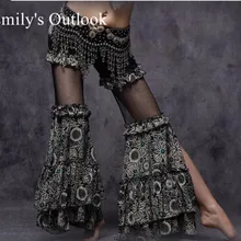 Штаны для танца в этническом стиле с полосками зебры, брюки для танца живота, брюки для танца живота, размер M/L, черный, белый, серый