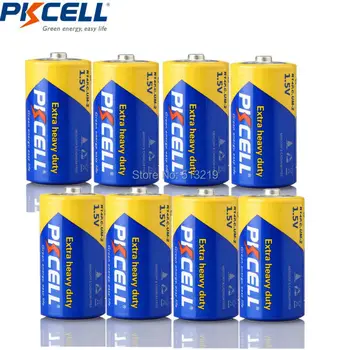 

PKCELL 8 Pack Zinc Carbon Battery Size C R14P UM2 Batteria Batteries