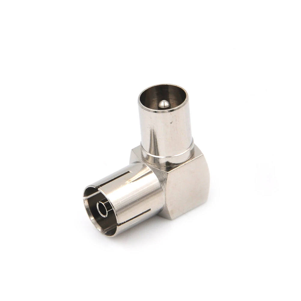 

90 Degree Right Angled TV Aerial Cable Connector RF Coaxial F Female to TV Male Plug to Female Socket