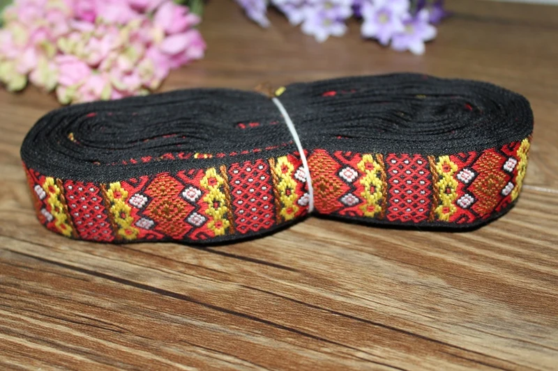 Woven Jacquard Ribbon 2.6cm Flower Craft Cottonin Ribbons from Home