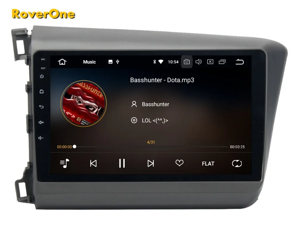 Excellent RoverOne Android 9.0 Octa Core Car Radio GPS For Honda For Civic 2012 2013 2014 Touchscreen Multimedia Player Stereo Bluetooth 9