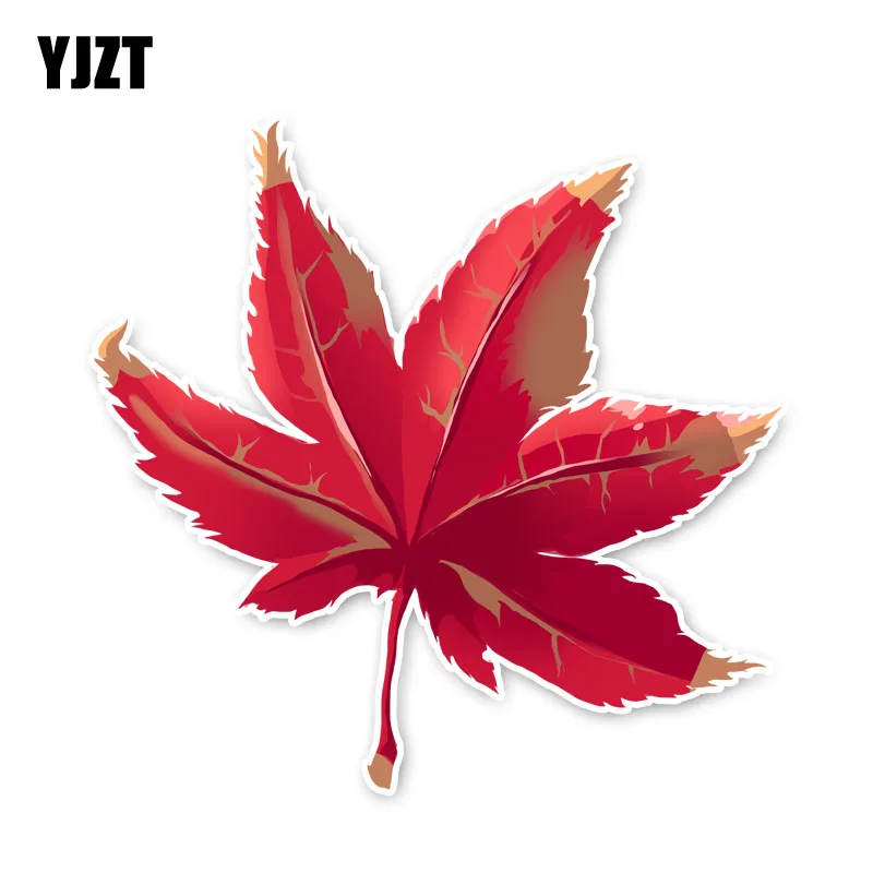 YJZT 12,3*12 см с красивым мультяшным принтом листья Красного клена аксессуары для автомобильных наклеек 11A1643